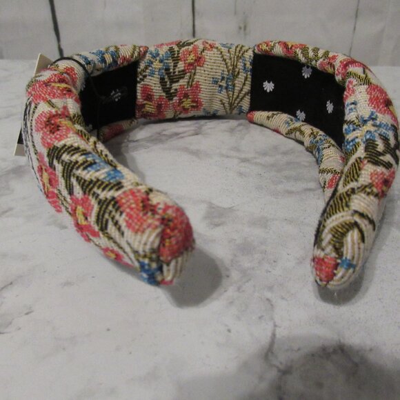 New Lele Sadoughi Headband Floral Brocade Knotted - Picture 5 of 12